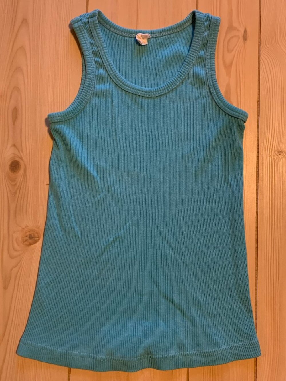 Vintage Y2K Turquoise Blue Sleeveless Tank Top Preppy Cute Women's Size L Large